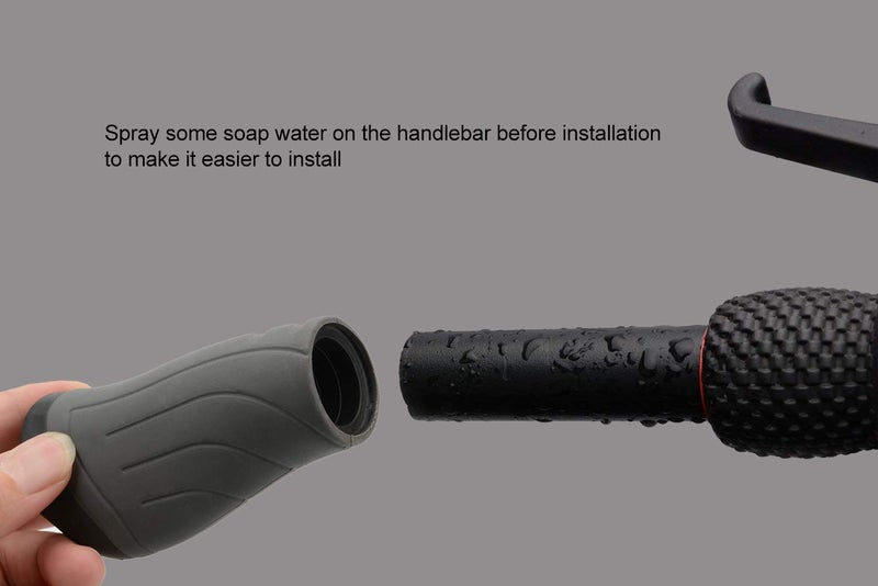 TOPCABIN Bike Grips 2PCS 90mm Length Bike Handlebar Grips Short Mini Bicycle Handlebar Grips Two-color Rubber Ergonomic Design (Black+Grey 90mm Length) - Image 5